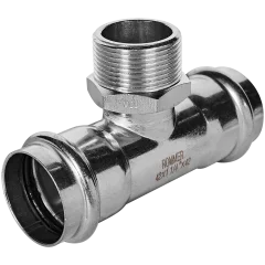 Тройник-переходник-НР ROMMER 42х1 1/4 из нержавеющей стали прессовой