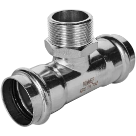 Тройник-переходник-НР ROMMER 42х1 1/4 из нержавеющей стали прессовой