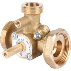 Трехходовой смесительный клапан с байпасом, соединение для насоса и коллектора BARBERI G1 1/2M. KV 6