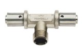 Тройник Prandelli Multyrama с наружной резьбой (32х3,0)х1 для металлопластиковых труб прессовой, 109.07.13.2