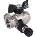 Кран шаровой BUGATTI Oregon с дренажем и воздухоотводчиком, (ручка бабочка) внут-внут резьба 1/2, 03320009
