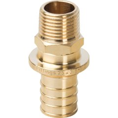 Переходник STOUT с наружной резьбой 25xR 1/2 для труб из сшитого полиэтилена аксиальный