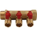 Коллектор распределительный с шаровыми кранами на 3 выхода TIEMME 1х1/2