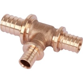 Тройник РЕХАУ RAUTITAN PLATINUM с уменьшенным боковым и торцевым проходами 25-16-20 RX для труб из сшитого полиэтилена аксиальный, 13777431001