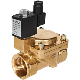 Клапан соленоидный (электромагнитный) STOUT непрямого (пилотного) действия НО 24В G1 1/2 SSV-0040-024040