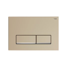 Панель смыва РЕХАУ NOVA LONG 002 с прямоугольными клавишами, пластик, золотой, матовый, нижняя полоса клавиш хром, глянцевый, 19102551001