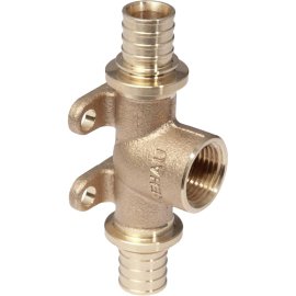 Тройник РЕХАУ RAUTITAN настенный с внутренней резьбой 20-Rp1/2-16 RX+ для труб из сшитого полиэтилена аксиальный, 14562931001