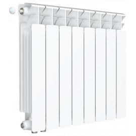 Радиатор биметаллический RIFAR BASE VENTIL 500 BVL 8 секций нижнее левое подключение (белый RAL 9016), 1RB50.VL-8