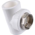 Тройник Kalde с внутренней резьбой 40x1 1/4 для полипропиленовых труб под сварку (цвет белый), 3222-tfo-401a40