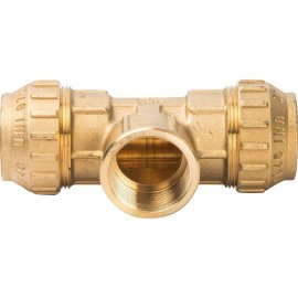 Тройник TIEMME с внутренней резьбой 40х1 1/4х40 для металлопластиковых труб винтовой, 3400045