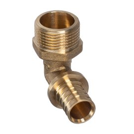 Угольник аксиальный, латунь, наружная резьба,20х3/4, желтый, RTP