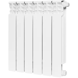 Радиатор биметаллический STOUT Space 500 6 секций нижнее правое подключение RAL9016