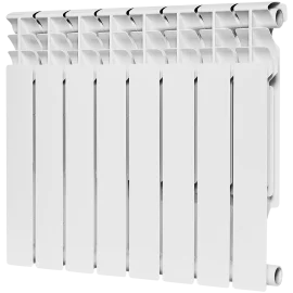 Радиатор биметаллический ROMMER Plus BM 500 8 секций боковое подключение (RAL9016)