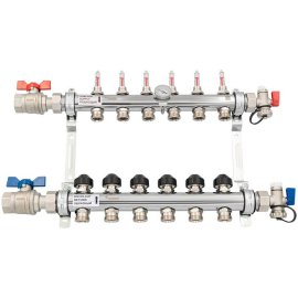 Комплект коллекторов с шаровыми кранами РЕХАУ HKV-D 6 контуров, 12080613002