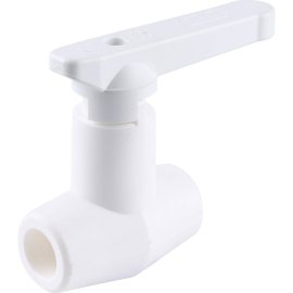 Кран шаровой Kalde d=20 для полипропиленовых труб под штукатурку (цвет белый), 3242-vlb-200002