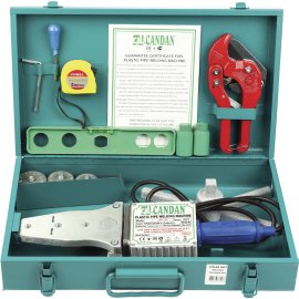 Сварочный аппарат CANDAN (750+750 Вт) + комплект матриц 20-40 (63) мм в ящике, CM-06 SET