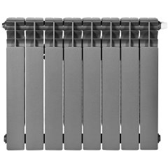 Радиатор биметаллический нижнее правое подключение STOUT TITAN VENTIL 500 8 секций (графит RAL 7024)