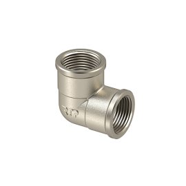 Угольник, латунь, внутренняя/внутренняя резьба 2х90°, еврослот, никель, RTP