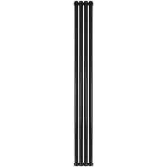 Стальной трубчатый радиатор STOUT TUBE ROUND 4 секции боковое подключение R40 1-1750-4 RAL9005, STR40117504RAL9005