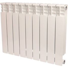 Радиатор биметаллический STOUT Space 500 9 секций боковое подключение RAL9016, SRB-0310-050009