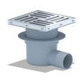 Трап горизонтальный регулируемый с сухим затвором решетка нержавеющая сталь ВК ПП 150/150х50, серый,АНИ TQ5612