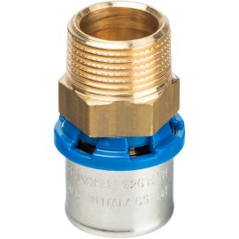 Муфта Prandelli Multyrama с нар.рез.(26х3)х3/4 профиль H, TH, U для металлопластиковых труб прессовой, 509.01.12.6