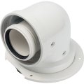 *SCA-8610-240090 STOUT Элемент дымохода конденсац. адаптер 90° DN60/100 м/п PP-AL с фланцем (совместим. с Bosch), SCA-8610-240090