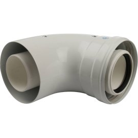 Конденсационный угол STOUT 90° DN60/100 м/п с инспекционным окном PP-FE