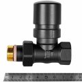 Клапан термостатический STOUT Design черный, прямой 1/2, SVTD-0001-000015B