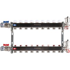 Коллектор из нержавеющей стали в сборе без расходомеров ROMMER 9 выходов, RMS-3210-000009
