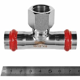 Тройник-Переходник ROMMER ВПр-ВР, 18х1/2, из нержавеющей стали прессовой, RSS-1015-001812