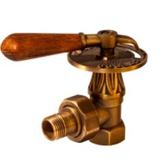 Вентиль RETROstyle латунный 3/4 с дер. ручкой угловой, RS 217B  3/4