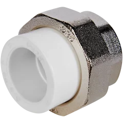 Муфта комбинированная Pro Aqua d=25-1 PP-R разъемная (американка) ВР Белая