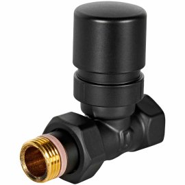 Клапан термостатический STOUT Design черный, прямой 1/2, SVTD-0001-000015B