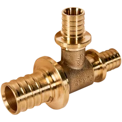 Тройник РЕХАУ с уменьшенным боковым и торцевым проходами 25-16-16 MX для труб из сшитого полиэтилена аксиальный