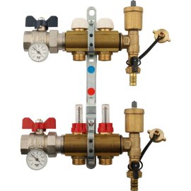 Коллектор в сборе с расходомерами TIEMME на 2 выхода 1х3/4 ЕК