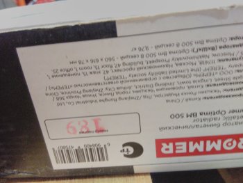 Уцененный товар (трещина в верхней части крайней секции): Радиатор биметаллический ROMMER Optima BM 500 8 секций боковое подключение (RAL9016), RBM-0210-050008