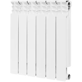 Радиатор биметаллический STOUT Space 500 6 секций боковое подключение RAL9016, SRB-0310-050006