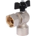 Кран шаровой STOUT 3/4x3/4 с накидной гайкой угловой, ВР/накидная гайка, ручка бабочка, SVB-1010-000020