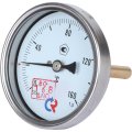 Термометр биметаллический РОСМА 80 мм c гильзой 160 градусов 1/2 осевой шток 64х6 мм  БТ-41.211