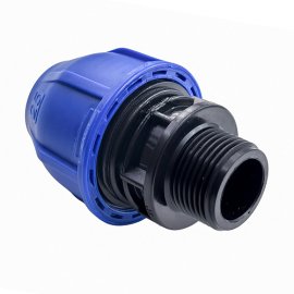 Муфта компрессионная, полипропилен наружная резьба 25х 3/4, для полиэтиленовых труб, РТП