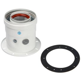 *SCA-6010-240100 STOUT Элемент дымохода DN60/100 адаптер для котла вертикальный коаксиальный (совместимый с Bosch, Buderus)(с логотипом), SCA-6010-240100