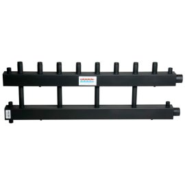 Распределительный коллектор BARBERI 1”Fx1”F с термостатическим регулятором с контролем потока и выводами 3/4” Евроконус