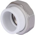 Муфта разъемная с внутренней резьбой Политэк 32х3/4 для полипропиленовых труб под сварку (цвет белый), 9801003234