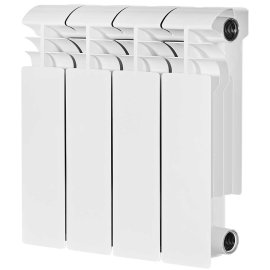 Радиатор биметаллический STOUT VEGA 200 4 секции боковое подключение (белый RAL 9016), SRB-1310-020004