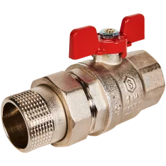 Кран шаровой полнопроходной с американкой STOUT ВР/НР ручка бабочка 1 1/4 (EPDM)