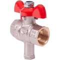 Кран шаровой полнопроходной Pro Aqua D 1/2 для подключения датчика температуры, ручка-бабочка, В-В, FWB73-F15-F15s
