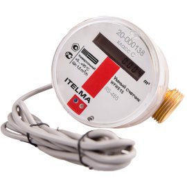 Электронный счетчик горячей воды ITELMA RS-485, класс точности С, Ду 15 мм, L 80 мм, WFWE 15.C1-080-485-0