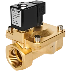 Клапан соленоидный (электромагнитный) STOUT непрямого (пилотного) действия НЗ 24В G1 1/4 SSV-0030-024032