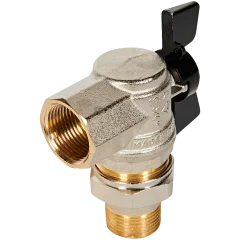 Кран шаровой BUGATTI Oregon угловой с полусгоном (ручка-бабочка) внут-наруж резьба 3/4